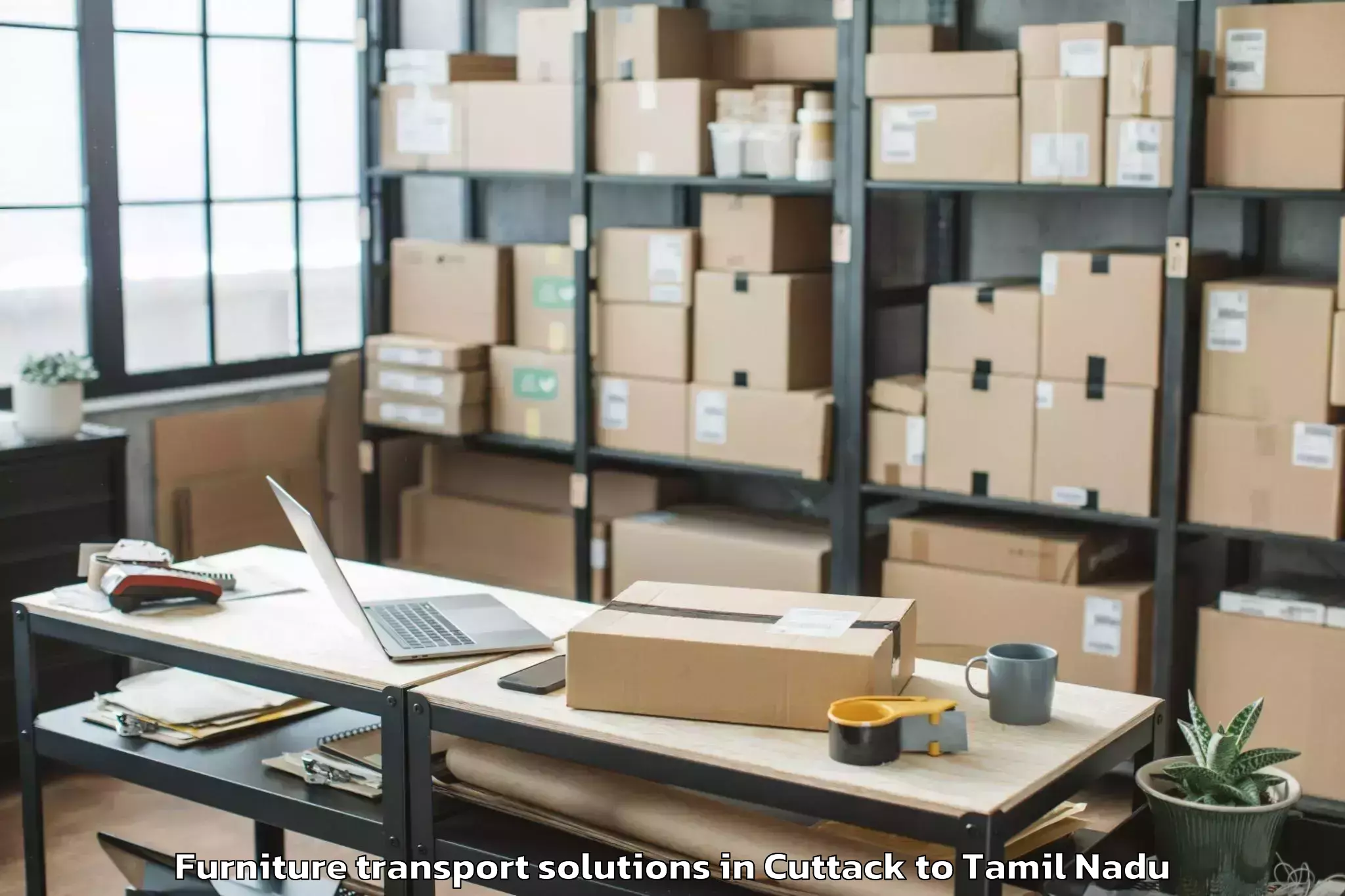 Top Cuttack to Ammapettai Furniture Transport Solutions Available